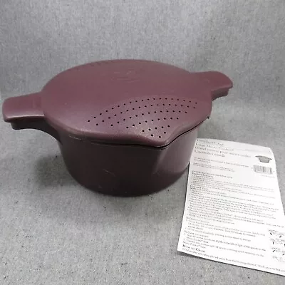 Pampered Chef Large Microwave Steamer Pot Micro Cooker Brown 8 Cup 2 Qt 2778 • $14.99