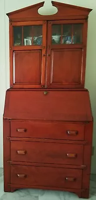 Antique Secretary Handmade Maple Secretary 2 Pieces Hutch & Desk 100 + Years Old • $399