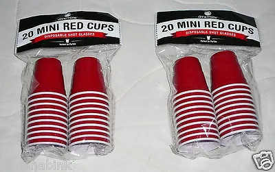 40 Drinkmate Mini Red Cups Disposable Plastic Shot Glasses Party Drink • $7.98