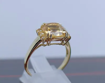 $405 • Buy Vintage Jewellery Solid Gold Ring Citrine Antique Art Deco Jewellery Size 8 1/2