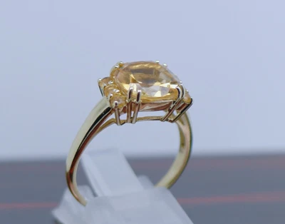 $405 • Buy Vintage Jewellery Solid Gold Ring Citrine Antique Art Deco Jewellery Size 8 1/2