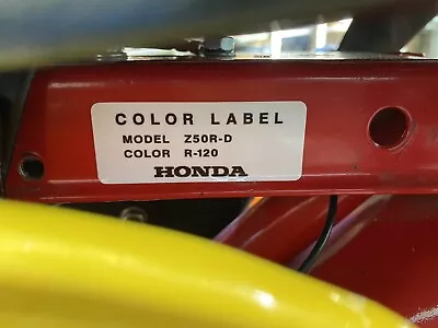 £6 • Buy Honda Z50r Monkey Bike Colour Color Code Sticker All Years