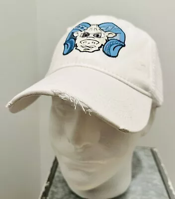 North Carolina Tar Heels Custom UNC Mascot Patch White Distressed Hat • $21