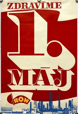Original Vintage Poster 1st MAY - CZECHOSLOVAKIA - COMMUNISM - LABOR DAY - 1970s • $199