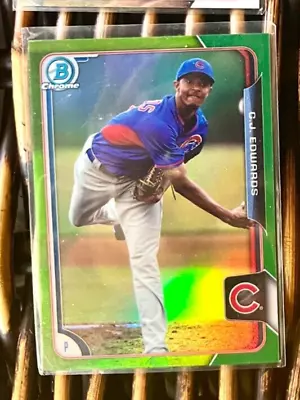 2015 Bowman Chrome C.J. EDWARDS GREEN REFRACTOR 93/99 $1 Ship USA Cubs ! • $1.35