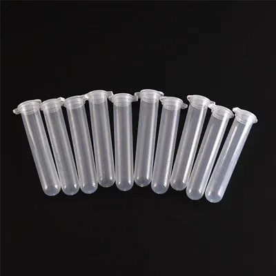 10pcs 10ml Micro Centrifuge Tube Vial Clear Plastic Vials Container Snap Cap THH • $2.52