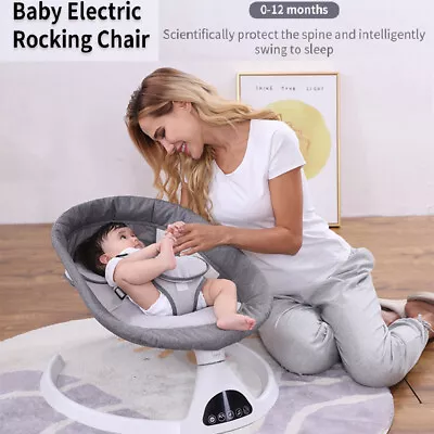 Bluetooth Electric Baby Swing Infant Cradle Bouncer Rocker Seat Chair Music Toy • £69.90