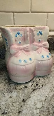 Vintage Baby Shoes Planter Ceramic My-Neil Booties Shoe Pink Blue Nursery Decor • $5