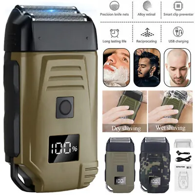 Men's Electric Beard Shaver Trimmer Razor Rechargeable Hair Shaving Machine USB • $16.56