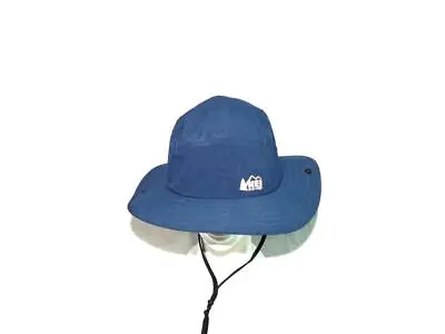 REI Co-Op S M Dark Blue Sun Hat Chin Strap Snap Up Side Flaps Beach Boat Unisex • $16.99
