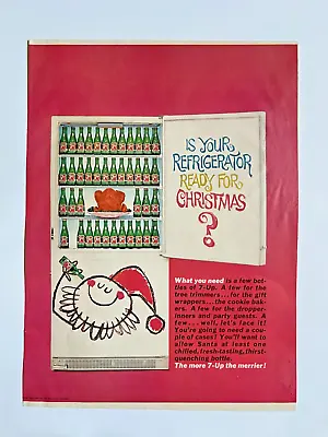 1963 7-Up Soda  Fridge Ready For Christmas?  Multicolor Vintage Print Ad-CRC2 • $9.44