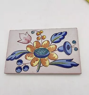 Vintage Made In Spain Floral Tile Trivet Spanish  • $7