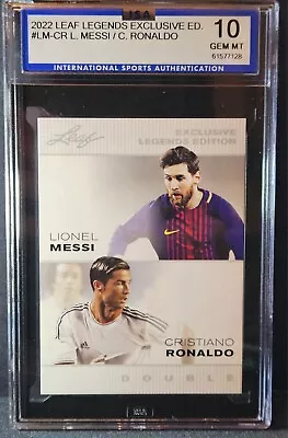 2022 Leaf Exclusive Legends Edition L. Messi / C. Ronaldo #LM-CR ISA Gem Mint 10 • $21.99