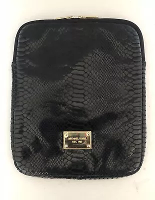 Michael Kors Black Leather Python Snakeskin Ipad Padded Sleeve Case • $27