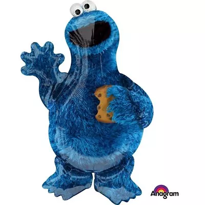 XL 35  Cookie Monster Sesame Street Super Shape Mylar Foil Balloon Decoration • $7.99