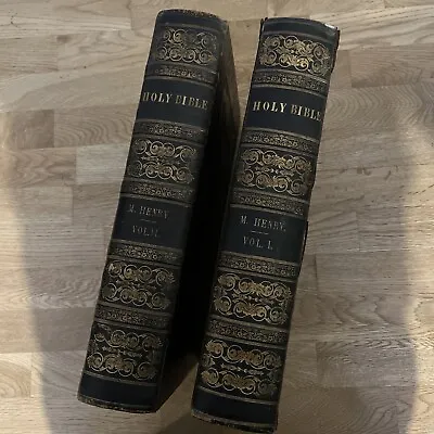 Huge Woodhouse Family Bible - 1852 - M Henry - Old & New Testament VG+ 2 Volumes • £276