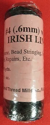 $14.95 • Buy Irish Waxed Linen Thread Black, 70 Yds, #4 (.6mm), Consolidated Thread Mill