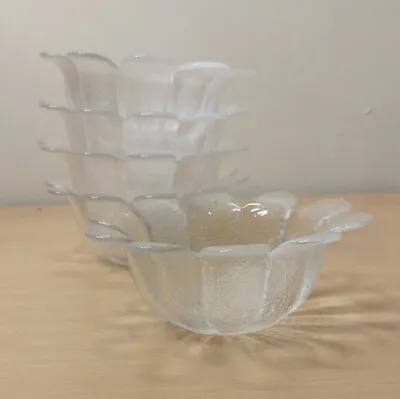 Dartington Crystal Glass Set Of 5 Small Daisy Bowls Vintage Frank Thrower Design • £25