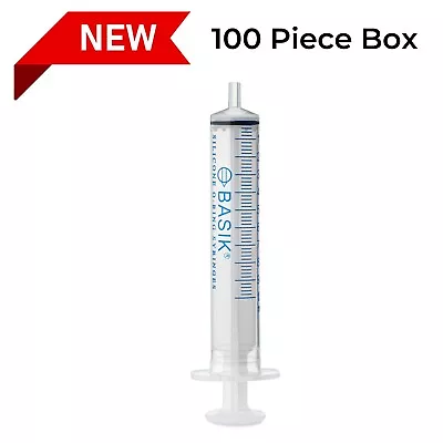 10cc BASIK Feeding Reusable Syringe Silicone O-ring Slip Tip 100/BOX  Hand Feed • $39.95