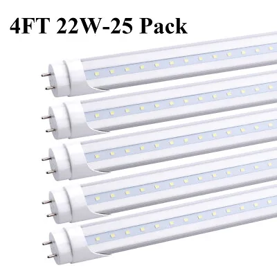 25 Pack T8 4FT G13 Bi Pin Led Tube Light Bulbs 22W 4 Foot Led Shop Light 5000K • $103.98