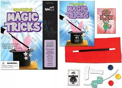 Amazing Magic Tricks Kits For Kids Book Wand Flip Book Playing Cards 41 Tricks • $34.95
