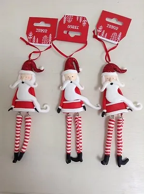 3 X Father Christmas Tree Decoration New With Tags 7inches Long • £4