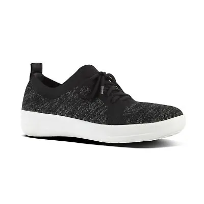 FitFlop F-SPORTY UBERKNIT™ Ladies Soft Knitted Slip On Casual Trainers Black New • £41.64