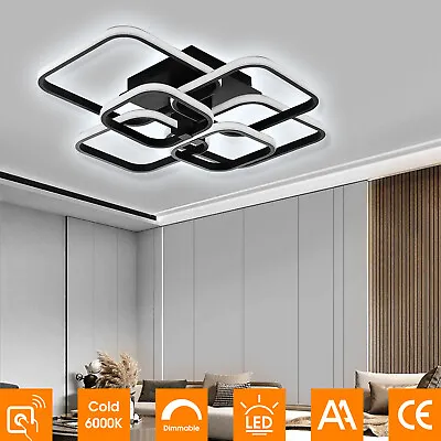 Modern Chandelier LED Lamp Black Frame Ceiling Light Living Room Pendant Lights • £39.99