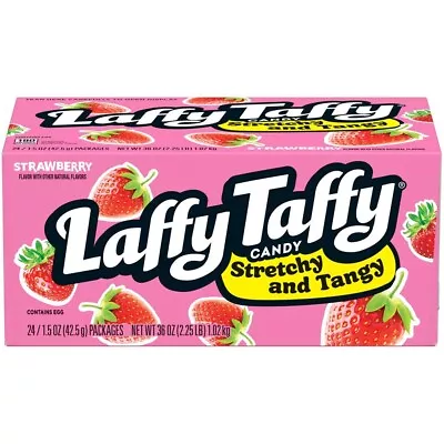 Laffy Taffy Stretchy And Tangy Strawberry 1.5oz (42.5g) Case Of 24 • £24.99