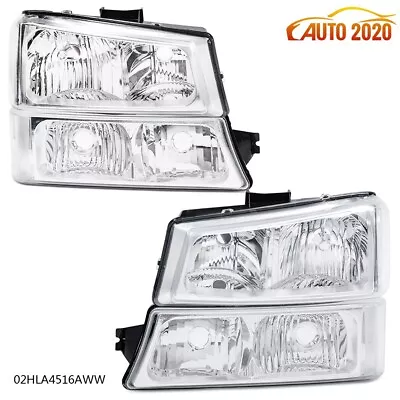 Fit For 03-06 Chevy Silverado Chrome Clear Corner Headlights+Signal Bumper Lamp • $55.84