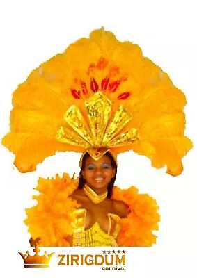 Yellow Feather Headdress Brazilian Headpiece Feather Headpiece Carnival • £176.14