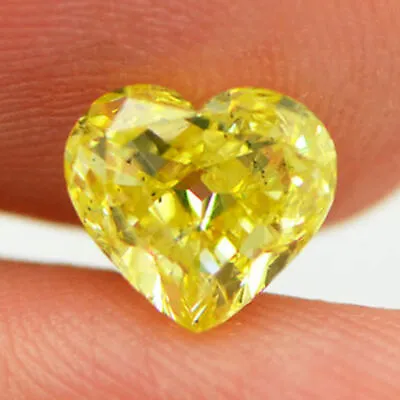 $1925 • Buy Heart Shaped Diamond Fancy Yellow Color Real 1.70 Carat SI1 Natural Enhanced
