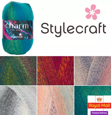 Stylecraft Charm Lace Weight 200g Knitting Yarn Crochet Mohair Wool Acrylic • £2.99