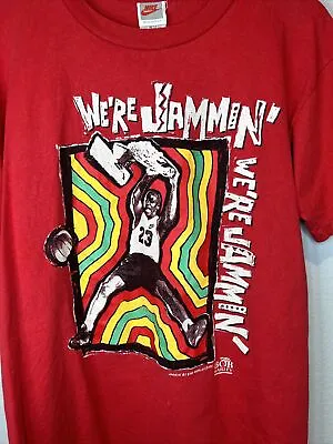 VTG 1990s (L) Nike Jordan Bob Marley We’re Jammin Promo T-shirt Rare OG Spike 1 • $260.95