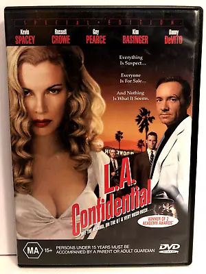 $1.25 • Buy L.a Confidential. Kevin Spacey, Russell Crowe, Guy Pearce, Kim Basinger, Dvd