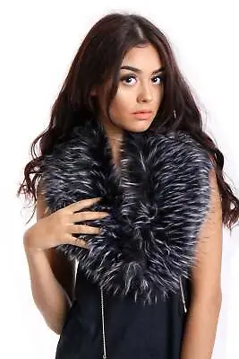 £9.95 • Buy Woman Winter Faux Fur Collar Raccoon Fox Scarf Stole Cape Muffler Wrap UK Stock 