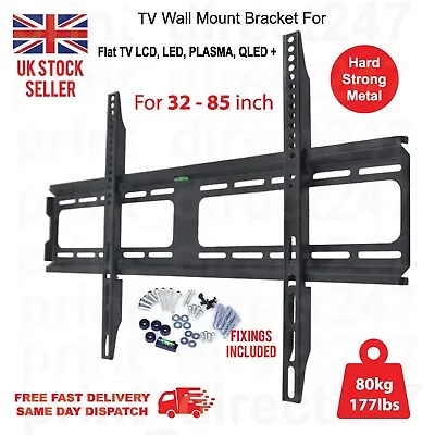 £14.99 • Buy TV WALL BRACKET MOUNT LCD LED QLED Plasma 32 40 42 46 50 55 60 85  Inch LG SONY
