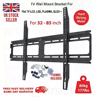 £14.99 • Buy TV WALL BRACKET MOUNT LCD LED QLED Plasma 32 40 42 46 50 55 60 85  Inch LG SONY