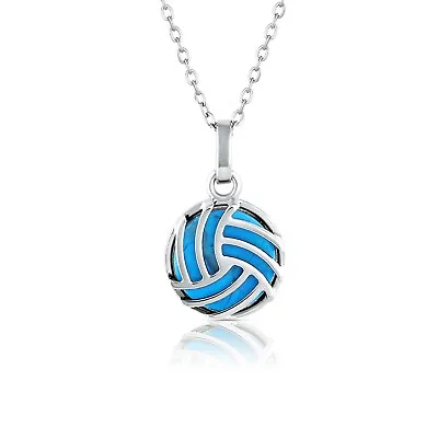 Volleyball Charm Necklace In Turquoise  • $38