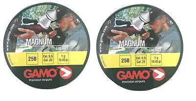 TWO Cans - 500 Gamo .22 / 5.5mm Magnum Energy Pellets - Air Gun Rifle Pistol BSA • £10.99