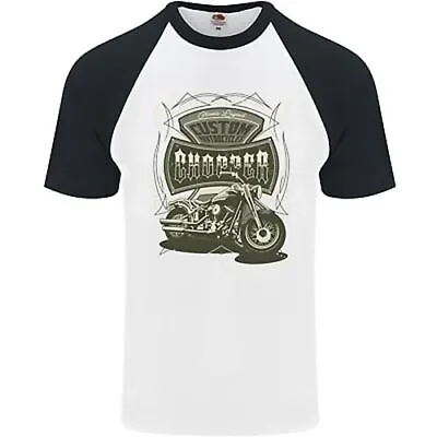 Custom Motorcycles Choppers Biker Motorbike Mens S/S Baseball T-Shirt • £10.99