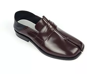 Maison Margiela Tabi Burgundy Split Toe Loafers Moccasins Shoes IT38/US7.5 • $399