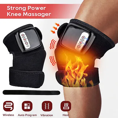 Rechargeable Electric Heating Vibration Knee Joint  Brace Leg Therapy Massager • $22.99