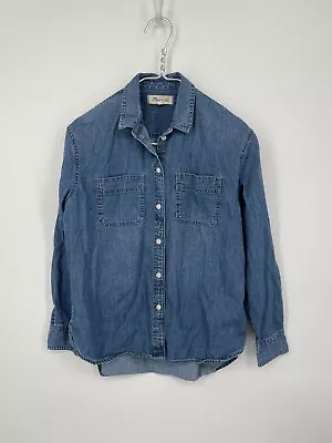 Madewell Blouse Womens Small Blue Chambray Button Up Shirt • $16.99