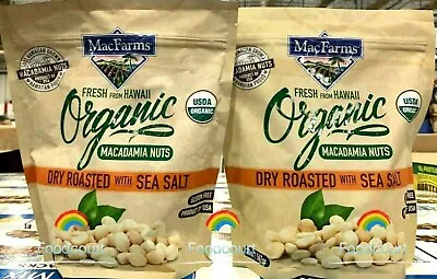 2 Packs MacFarms Organic Macadamia Nuts Dry Roasted With Sea Salt 20oz Each Pack • $63.90