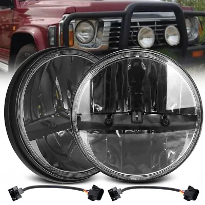 Brightest 2x 7 Inch LED Headlights Hi/Lo Beam Headlamps For Jeep JK TJ GQ PATROL • $143.32