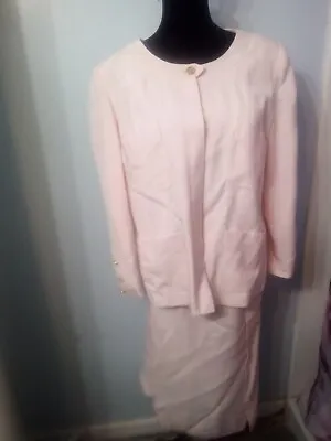 Chanel Pink Suit 2 Piece Jacket And Skirt Size  Euro 46/ US 12 • $1250