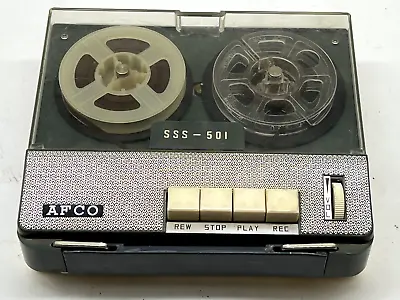 AFCO SSS-501 All Transistor Tape Recorder Mini Reel To Reel - PARTS REPAIR • $32.88