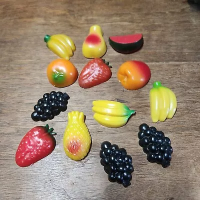 13 Vtg Plastic Fruit Food Magnets Fridge Banana Tomato Pepper Kitchy  Pineapple • $12.99