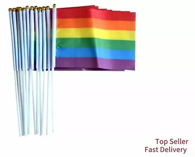 Rainbow LGBT Flag Small Hand Waving 20 40100 PCS Party Event  • £2.99